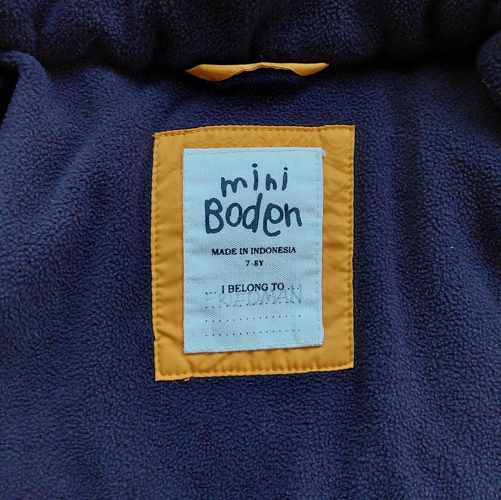Mini Boden yellow puffer coat 7-8 years - Picture 7 of 16